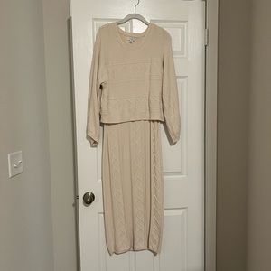 Anthropologie cable knit maxi dress